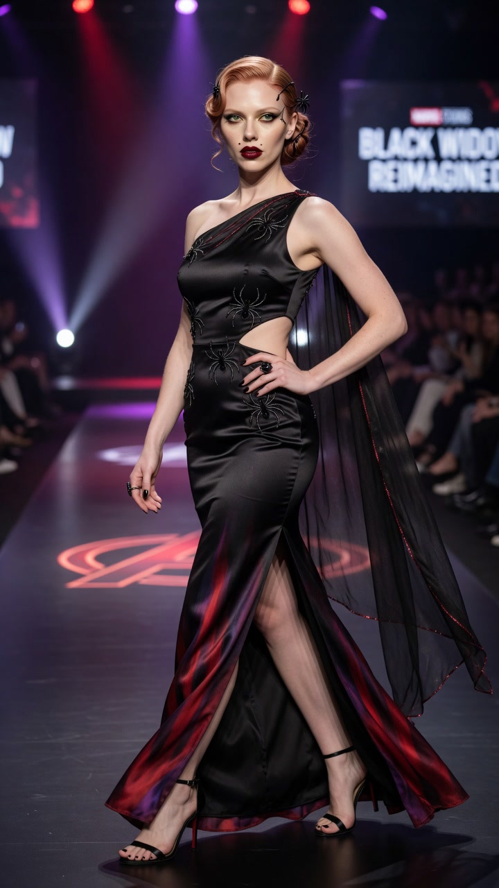 Black Widow — High-Fashion Runway