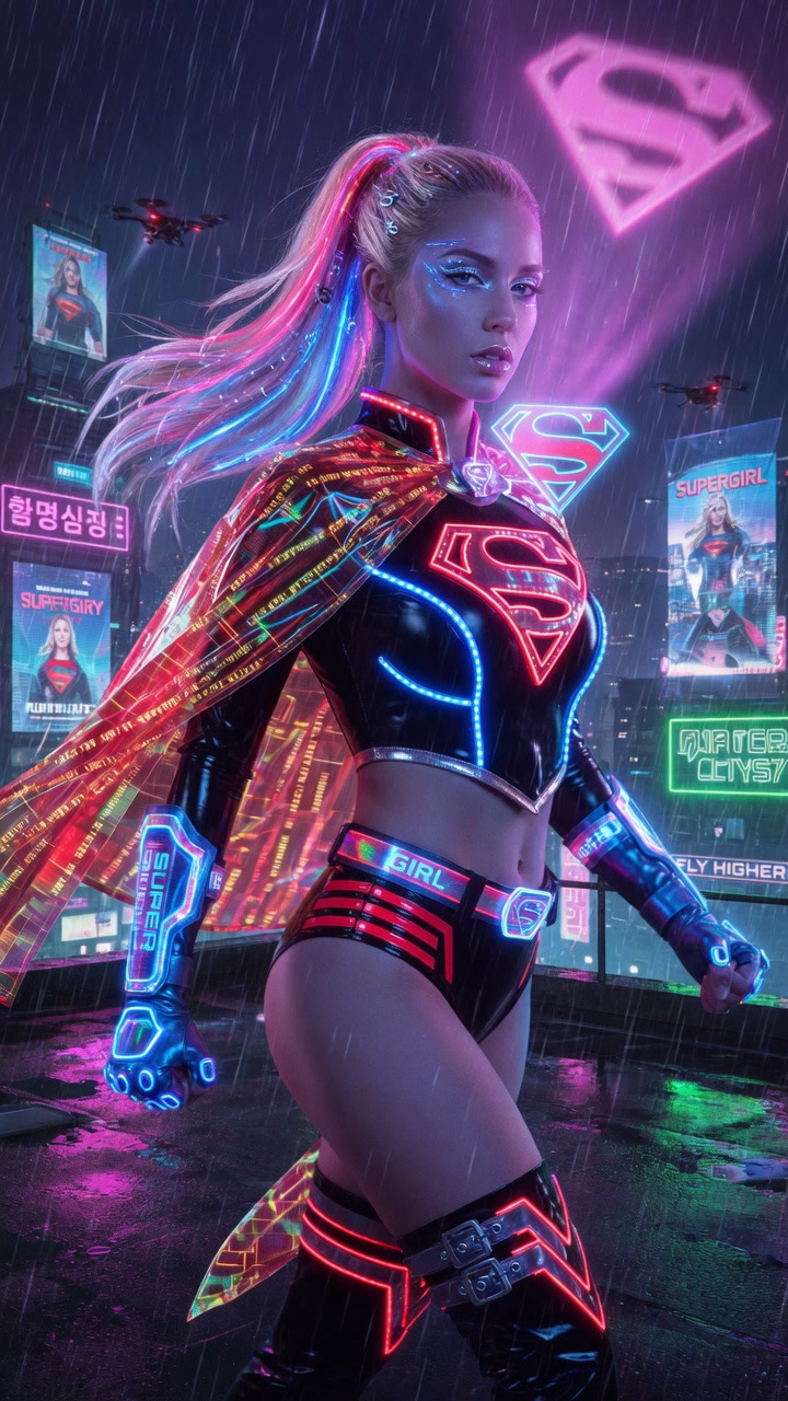 Supergirl — Cyberpunk Neon
